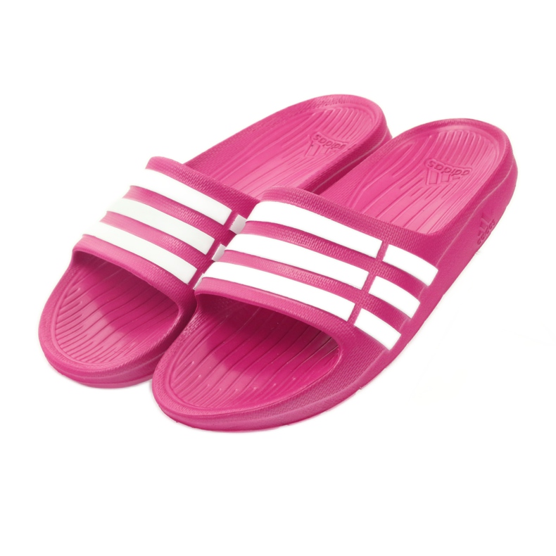Chinelos Adidas Duramo Slide K Jr G06797 branco rosa 3 Chinelos Adidas Duramo Slide K Jr G06797 branco rosa 3