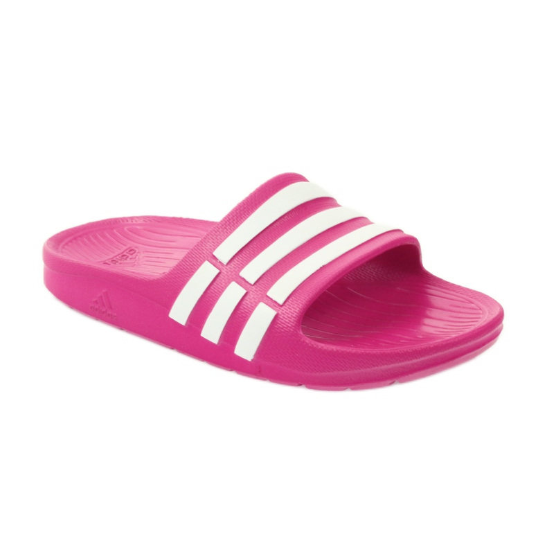 Chinelos Adidas Duramo Slide K Jr G06797 branco rosa 1 Chinelos Adidas Duramo Slide K Jr G06797 branco rosa 1