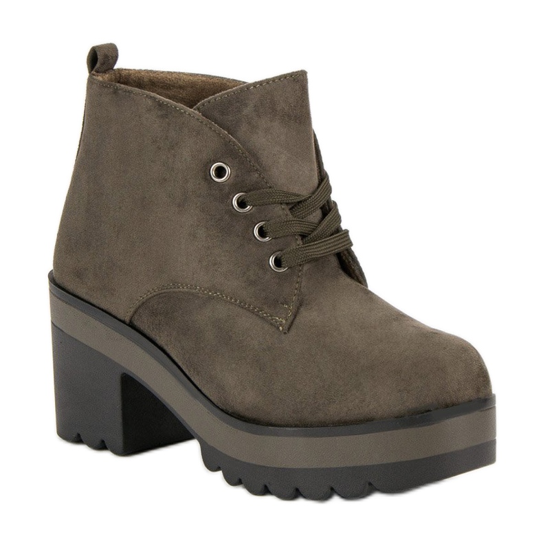 Botas leves de salto alto verde 1 Botas leves de salto alto verde 1