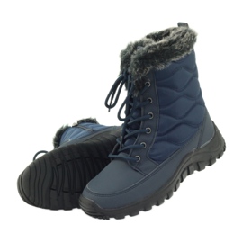Botas esportivas de neve em pele DK azul marinho 4