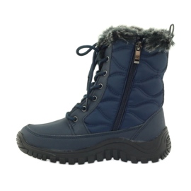 Botas esportivas de neve em pele DK azul marinho 2