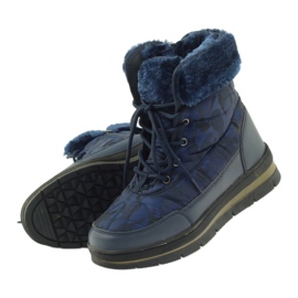 Botas esportivas de neve em pele DK azul marinho 4