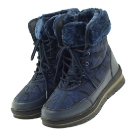 Botas esportivas de neve em pele DK azul marinho 3