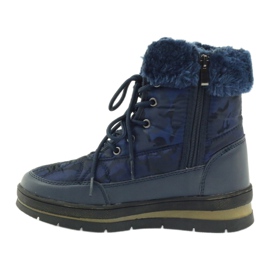 Botas esportivas de neve em pele DK azul marinho 2