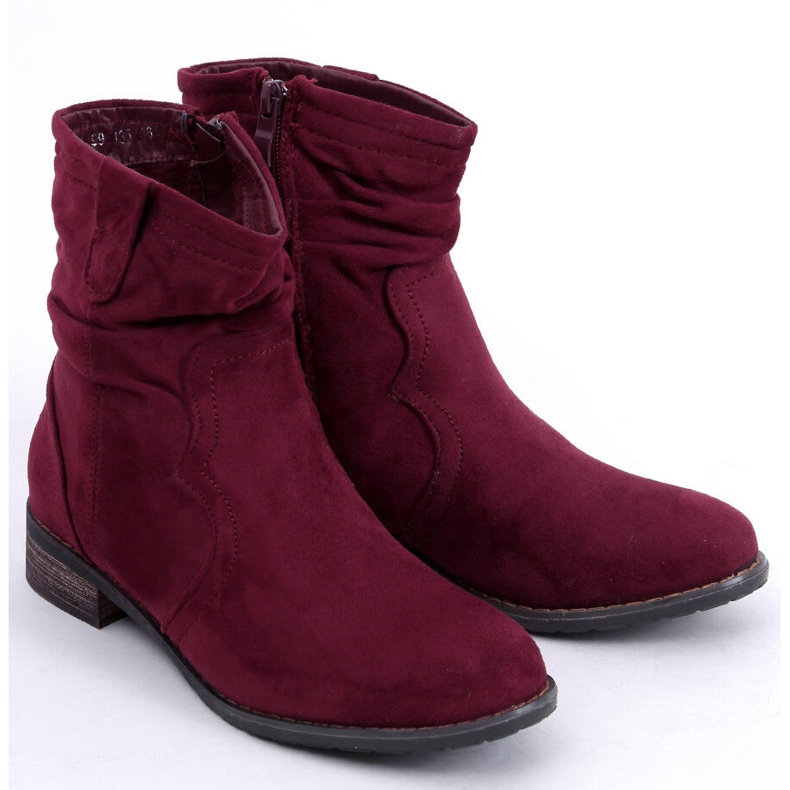 Botas femininas marrom 99-135 vermelho 1