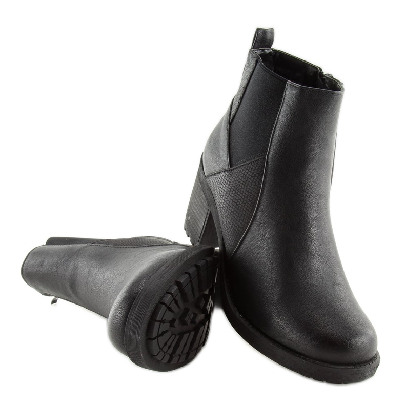 Botas pretas com salto largo 1032-1 Preto 2 Botas pretas com salto largo 1032-1 Preto 2
