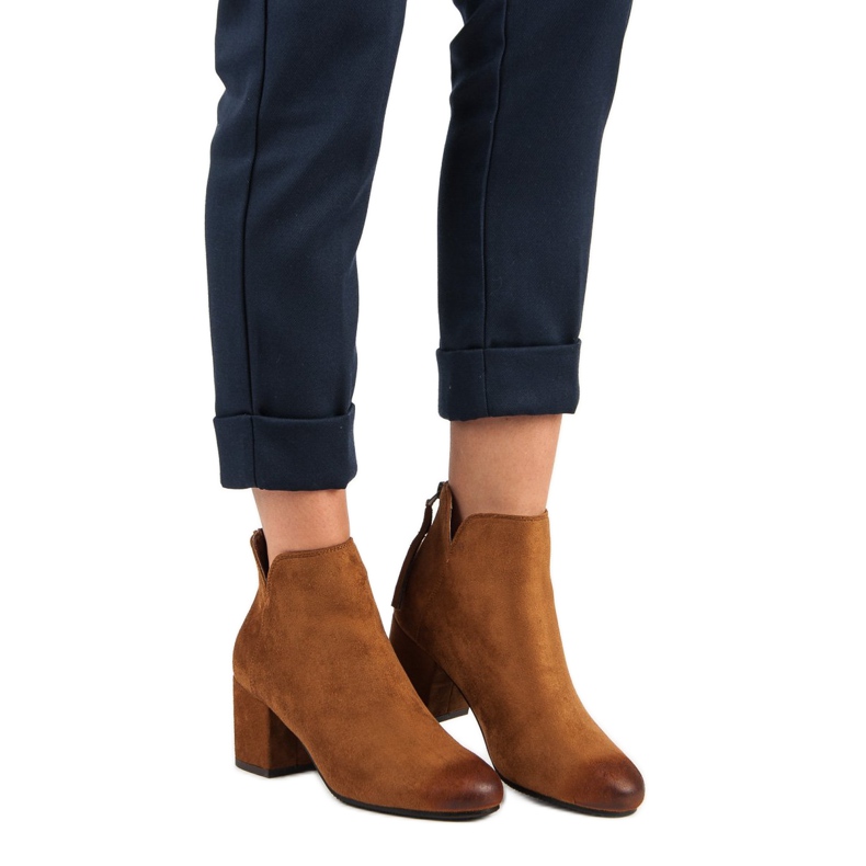 Vinceza Botas de cano alto em camurça castanho 1