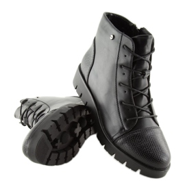 Botas pretas com cordões 6707-1 pretas preto 1 Botas pretas com cordões 6707-1 pretas preto 1