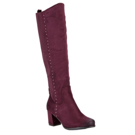 Botas de salto alto confortáveis ​​VINCEZA vermelho 1