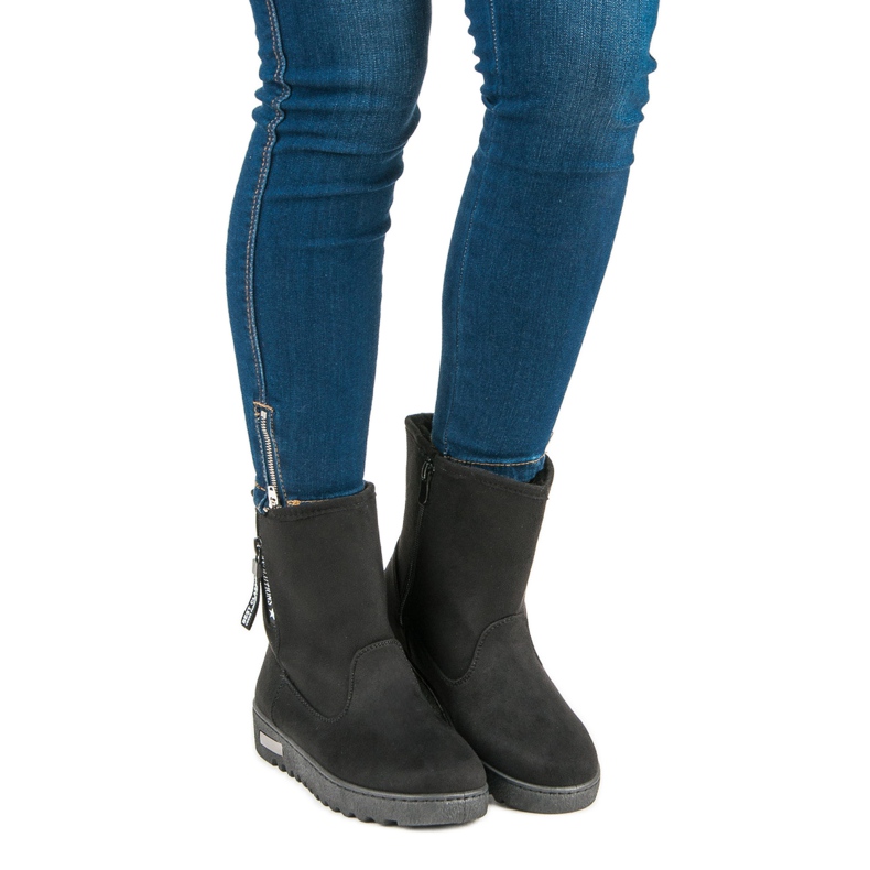 Mckeylor Botas de camurça quente preto 1