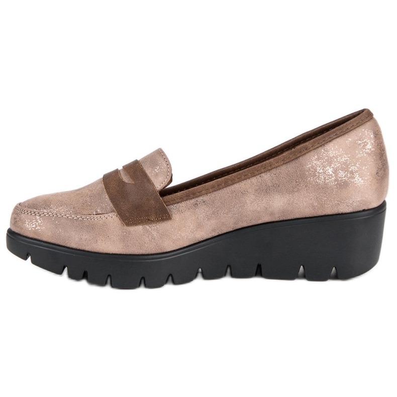 Kylie Mocassins de cunha bege 1