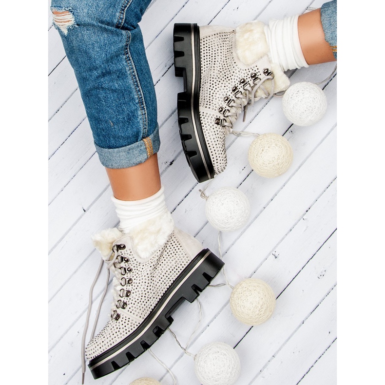 Kylie Botas estilosas com protetor marrom 1