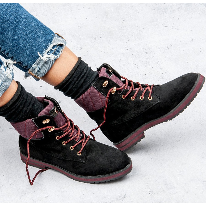 Ideal Shoes Caçadores negros preto 1