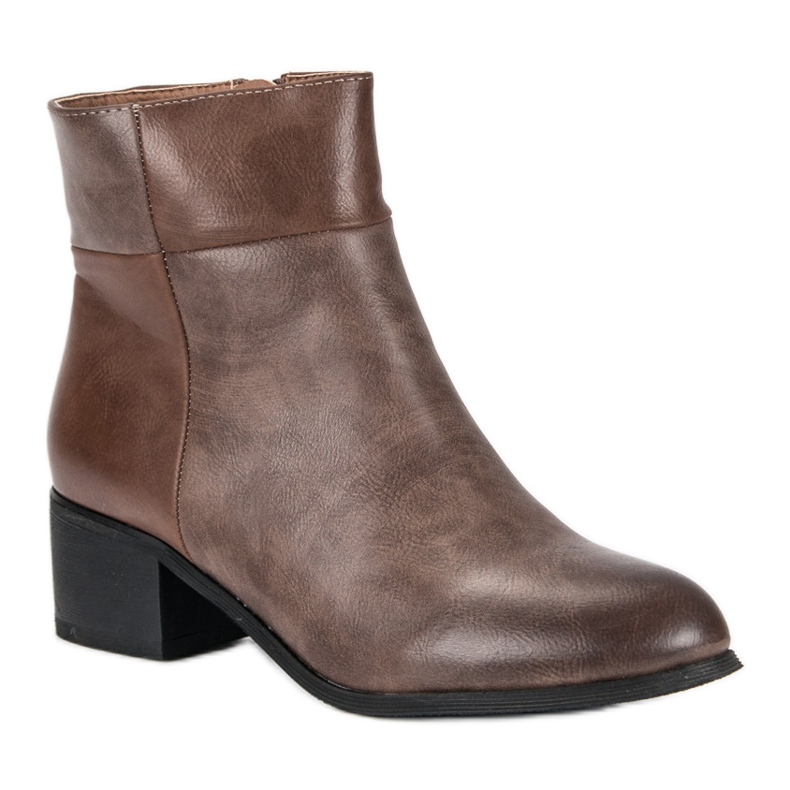 Small Swan Botas clássicas de salto alto preto marrom 1