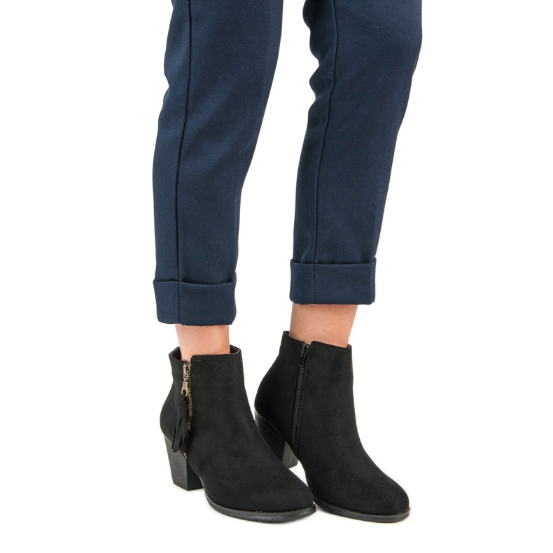 Botins de camurça preta preto 2