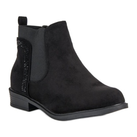 Botas de salto plano preto 1