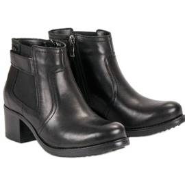 Botas Chelsea de couro VINCEZA preto 1
