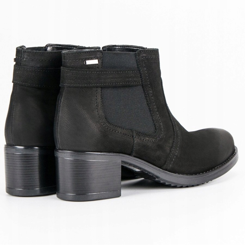 Botas Chelsea de couro VINCEZA preto 2