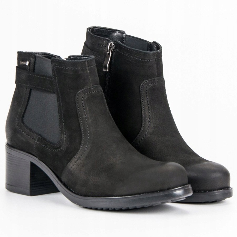 Botas Chelsea de couro VINCEZA preto 1
