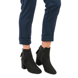 Botas de camurça elegantes preto 1