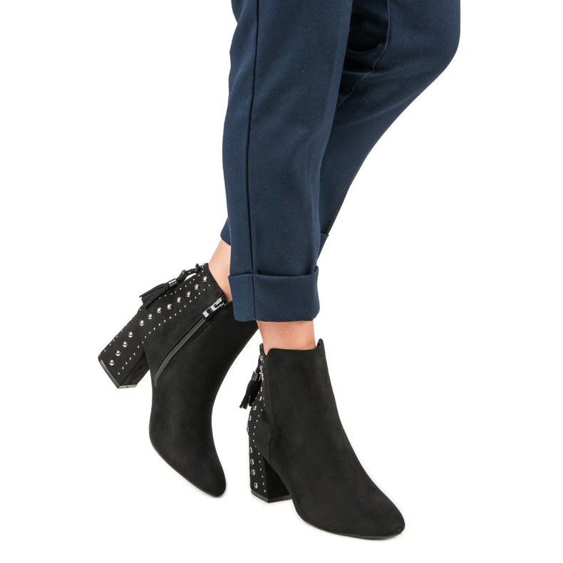 Botas de camurça elegantes preto 2