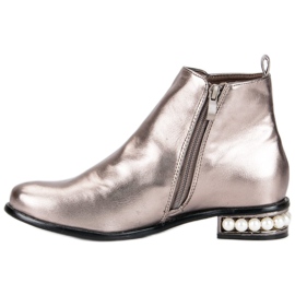 Comer Botas com pérolas cinza 2