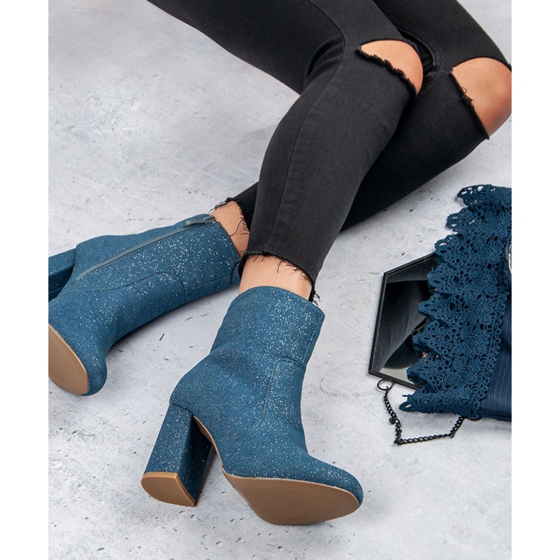 Botas jeans elegantes azul 1