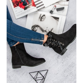 Juliet Botas de camurça com amarração preto 1