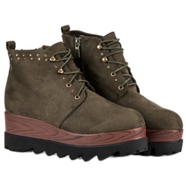 Kylie Botas de camurça verde 1