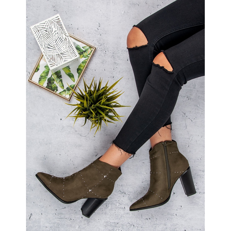 Kylie Botas de camurça cáqui multicolorido verde 1