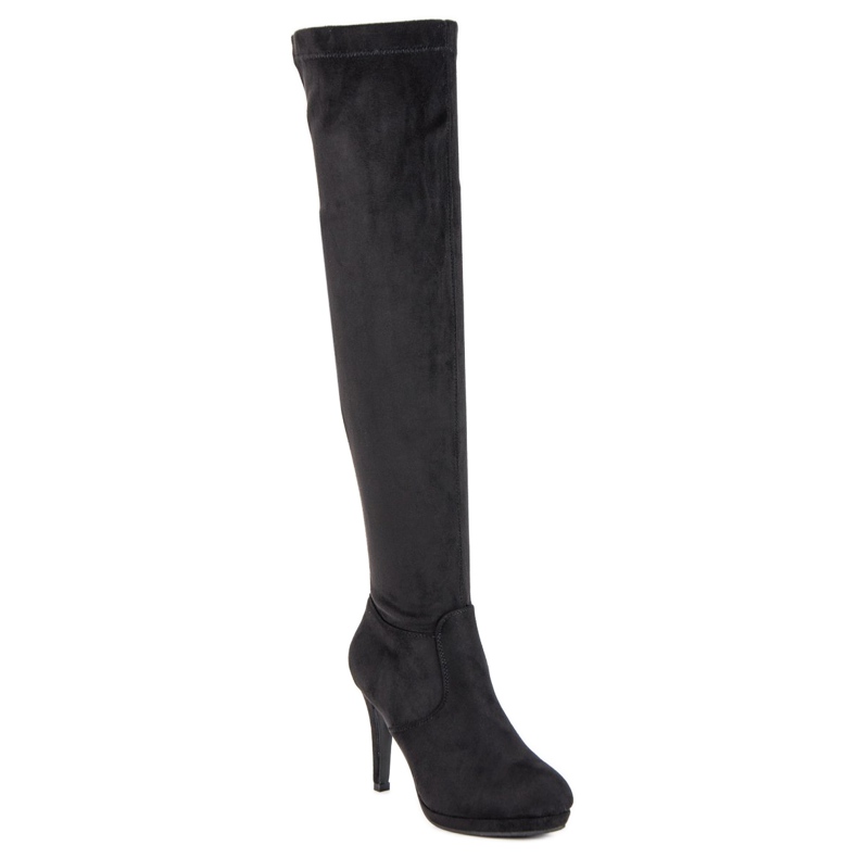 Small Swan Botas acima do joelho preto 1