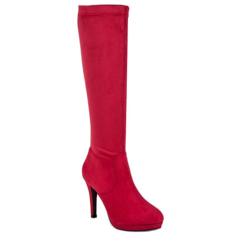 Small Swan Botas femininas sexy vermelho 1