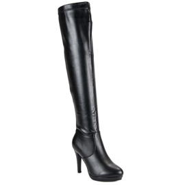Small Swan Botas acima do joelho preto 1 Small Swan Botas acima do joelho preto 1