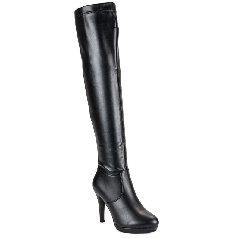 Small Swan Botas acima do joelho preto 1 Small Swan Botas acima do joelho preto 1