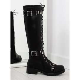 Botas de montar com tachas pretas PE116 pretas preto 1