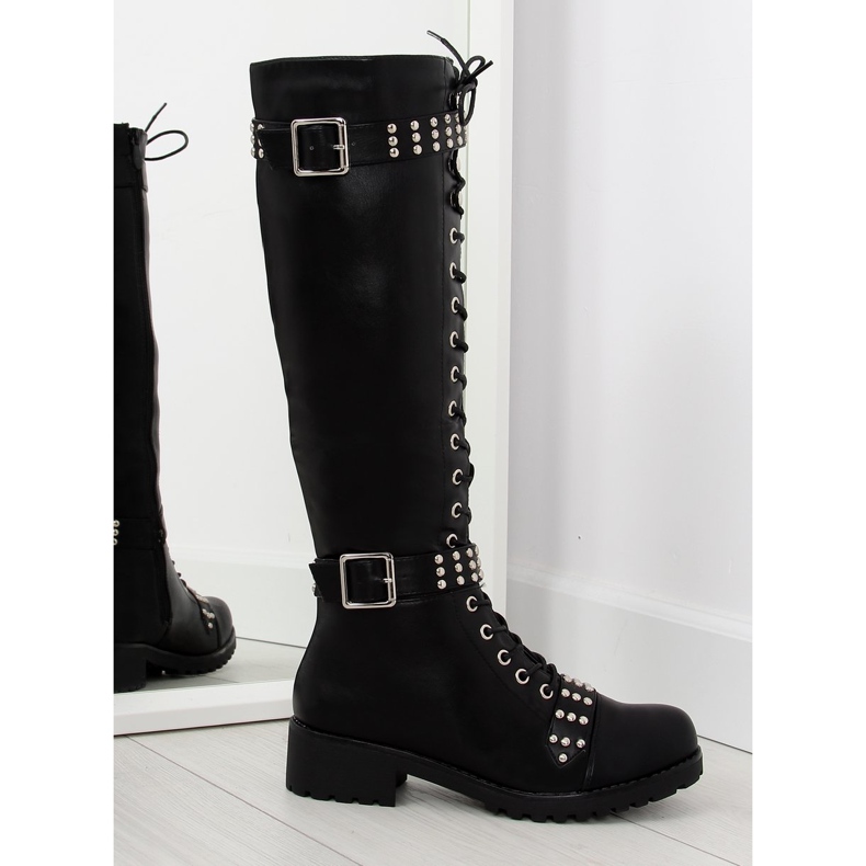Botas de montar com tachas pretas PE116 pretas preto 1