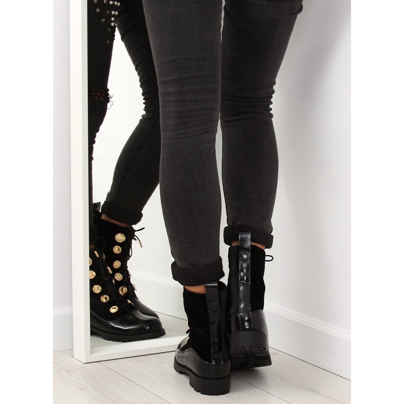 Trabalhadores de veludo com botões pretos R113p Black 1