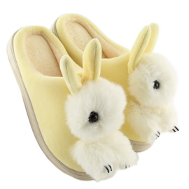 Chinelos femininos amarelos DD90 bege 1