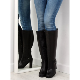 Botas pretas de salto alto QT02P pretas preto 2