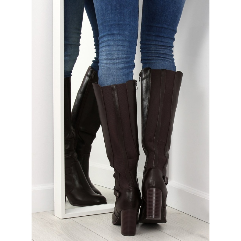 Botas de salto alto marrom QT02P marrom castanho 1