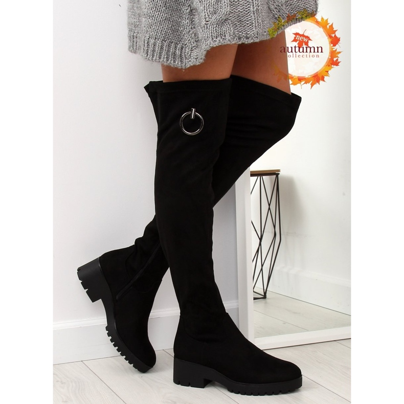 Botas pretas acima do joelho para mulheres NC712 pretas preto 1