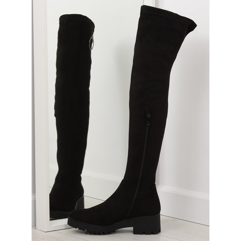 Botas pretas acima do joelho para mulheres NC712 pretas preto 2
