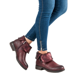 Forever Folie Botas cor de vinho vermelho 1