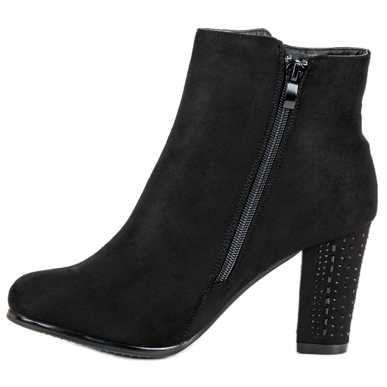 Botas de camurça elegantes preto 1
