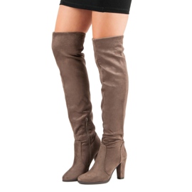 Super Me Botas altas de coxa bege 1 Super Me Botas altas de coxa bege 1