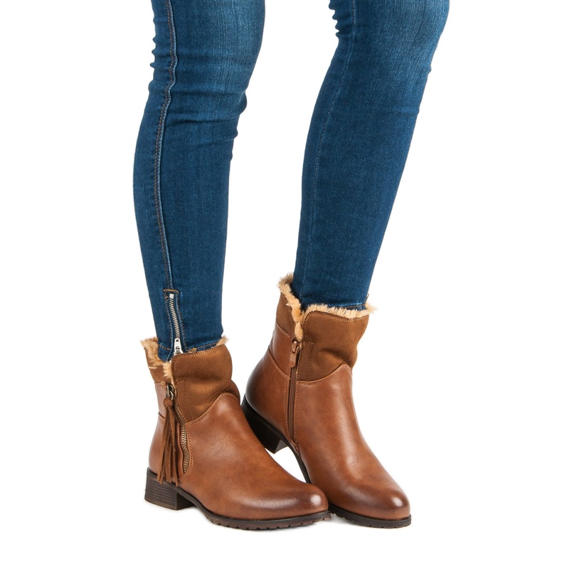 Forever Folie Botas quentes femininas marrom 1