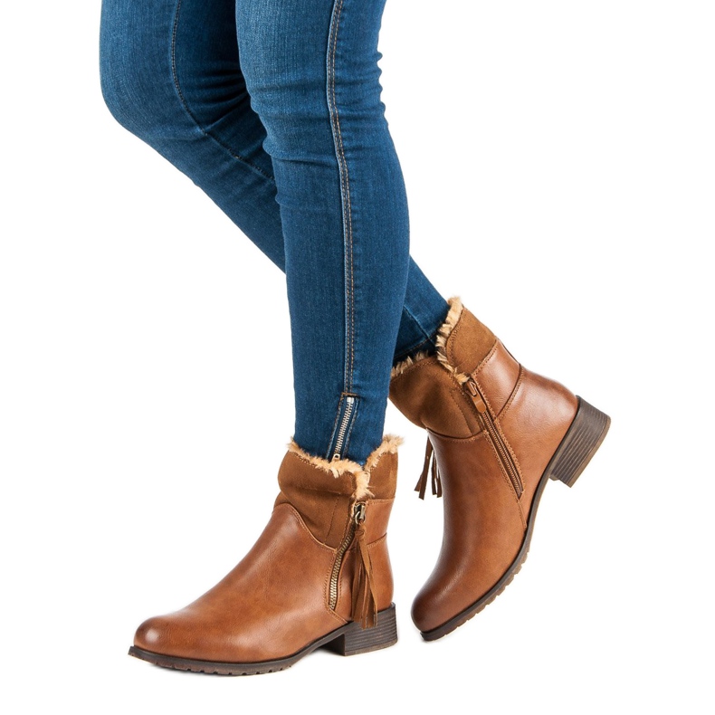 Forever Folie Botas quentes femininas castanho 2
