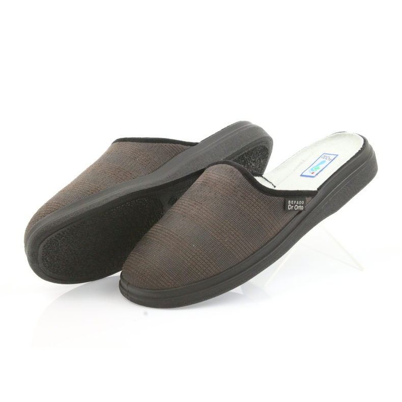 Sapatos masculinos Befado chinelos saúde chinelos 125m012 preto marrom 4
