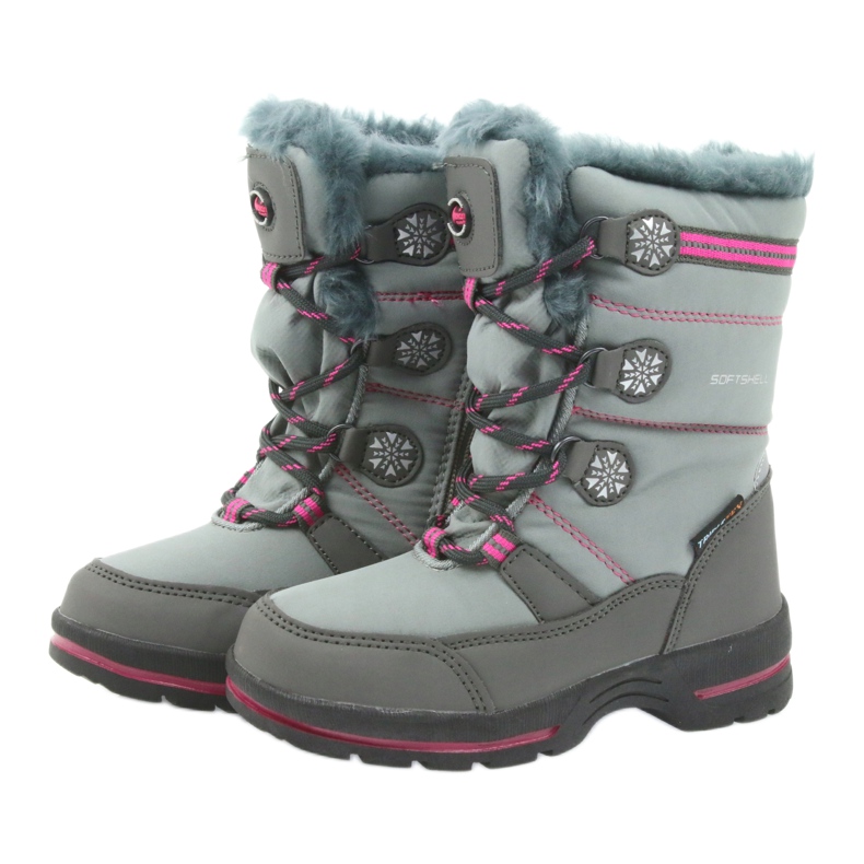American Club Botas americanas de inverno com membrana 702SB cinza rosa 3