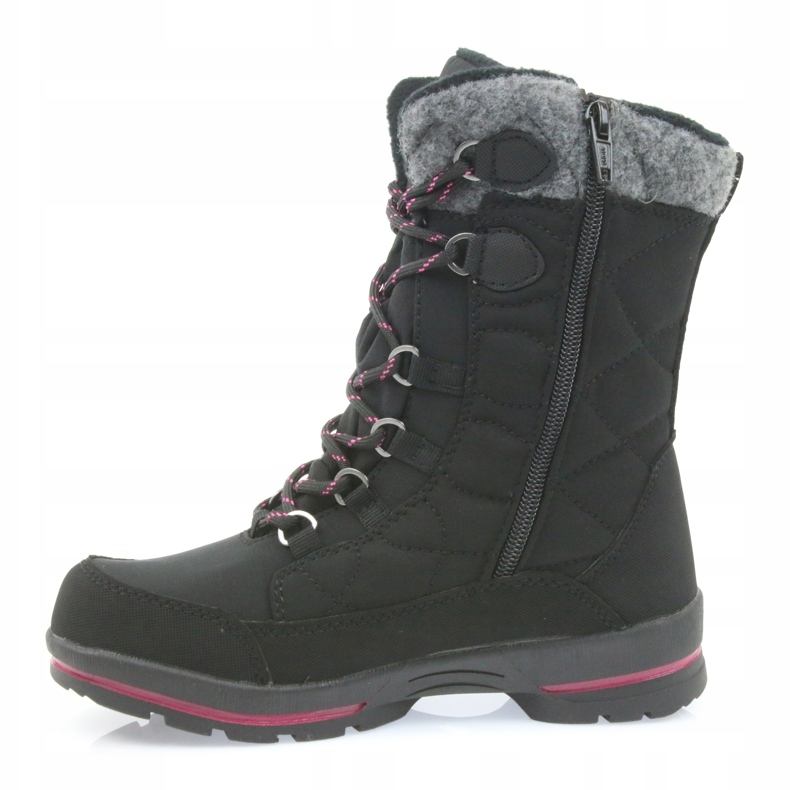 American Club Botas de neve softshell pretas com membrana SN19 / 20 americana preto rosa cinza 2 American Club Botas de neve softshell pretas com membrana SN19 / 20 americana preto rosa cinza 2